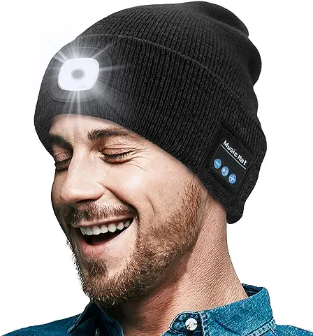 Lenski Regalos para Hombres Gorro Bluetooth V5.0 Auriculares & Guantes de Invierno Gadgets para Hombres Regalos Unisex Gorro de Invierno Hombre Deportes al Aire Libre Esquiar Correr