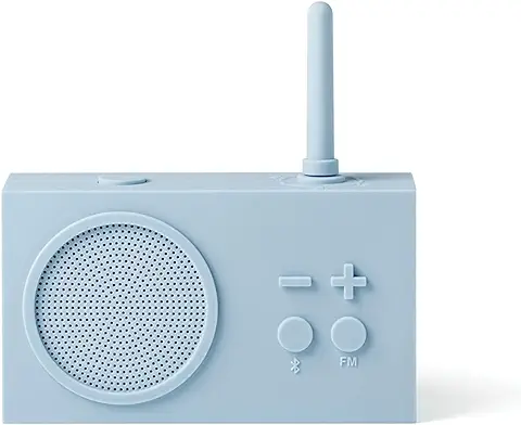 Lexon TYKHO 3 - Altavoz Bluetooth Portátil y Radio FM, Impermeable con Batería Recargable, Color Azul Claro  