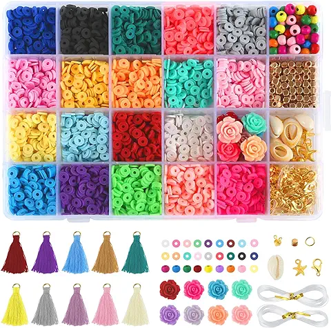 LIHAO 3800 Cuentas de Arcillo Cuentas para Pulceras Collares Coloridas Abalorios Pulseras Collar DIY Manualidad  