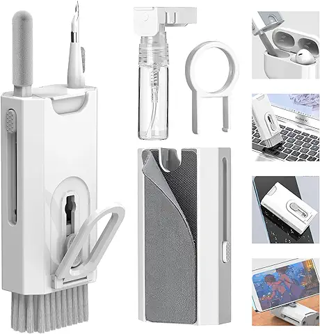 Limpiador Teclado Kit, 8 en 1 Kit Limpieza Multifuncional Limpiador de Auriculares Bluetooth Airpods Cleaning Kit con Extractor de Teclas para Ordenador Laptop IPhone Teléfonos  