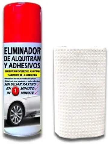 LIMPIARCOCHE.COM SANMARINO ELIMINADOR DE ALQUITRÁN Y Adhesivos Spray 520 CC. + BAYETA  