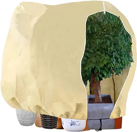 LINSOCLE Funda para Plantas, 240 x 200 CM Plantas Cubierta Protección Invierno, Cubre Plantas Invierno, Se Utiliza para la Protección de Plantas Contra el Frío/Congelación/Viento y Nieve  