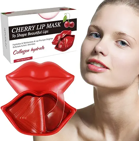 Lip Sleeping Mask, Máscara de Labios, Pack De Mascarillas Labiales Nutritivas, Mascarilla para los Labios, Cajas de Parches Labiales Hidratantes Nutritivos Eliminar La Piel Muerta- 20 Piezas  