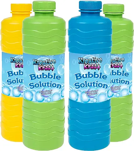 Liquido Pompas de Jabon, Multipack Botellas 1L para Hacer Burbujas de Jabon Niños, Jabon Pompas para Rellenar Pomperos para Niños Maquina Bubble Machine Pistola Burbujas Pompas Gigantes (4 Piezas)  