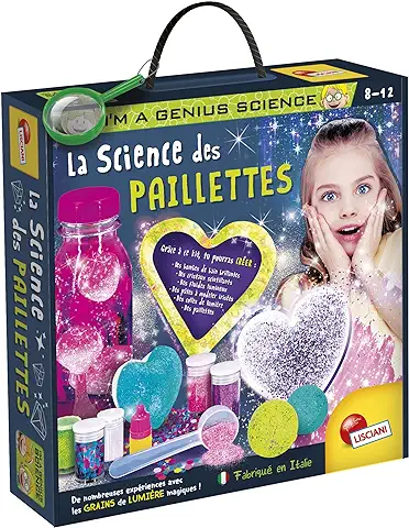 Lisciani - I’m A Genius - El Laboratorio de Brillo - La Ciencia de los Destellos - Juego Educativo Científico - Experimentos con Granos de Luz Mágicos - Para Niños a Partir de 8 Años  