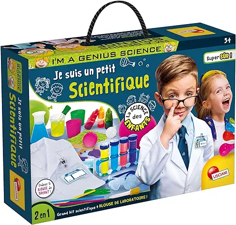 Lisciani I'm a Genius Science Je Soy un Petit Scientific – Kit Científico y Educativo – Experiencias – Bata de Laboratorio – para Niños de 5 Años  