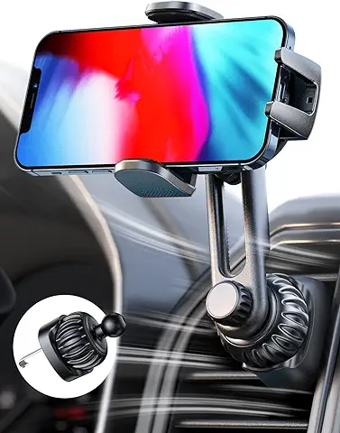 LISEN Soporte Móvil Coche Rejilla, Porta Sujeta Movil para Coche [Fácilmente Instalable] Soporte Telemovel Carro Movil Coche [2 Opciones de Montaje] Compatible con IPhone 14 13 Pro MAX Plus Android  