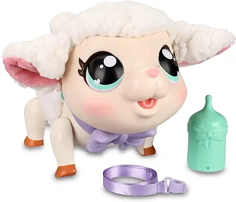 Little Live Pets - My Little Lamb Snowie, Corderito Interactivo, Mascota para Cuidar, con Sonidos y Movimientos, Animalito de Juguete Camina, Baila y Come, Niños +4 Años, Famosa (LPK00010)  