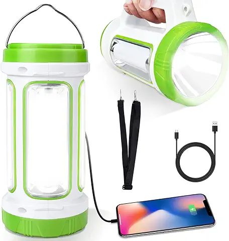 Lámpara Camping Uppye USB Recargable LED Linternas Solar para Acampar Antorcha LED 5 Modos de Iluminación LED Luz de Tienda IP64 Lámpara Impermeable para Acampar para Exteriore, Senderismo, Emergencia  