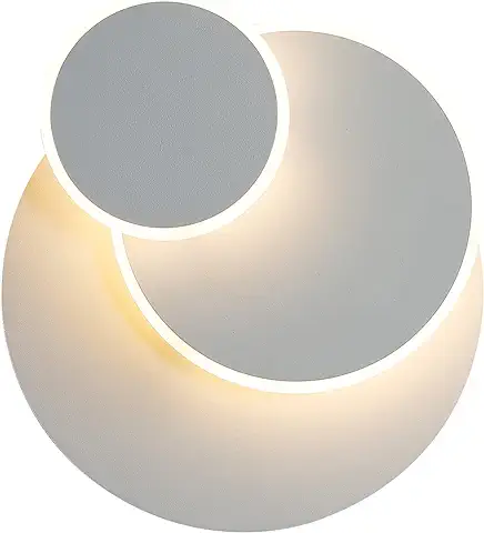 Lámpara de Pared Interior LED Moderna, 15W Luz de Pared Giratorio 350°, 3000K Blanco Cálido Apliques de Pared, Iluminación para Dormitorio, Sala, Pasillo  