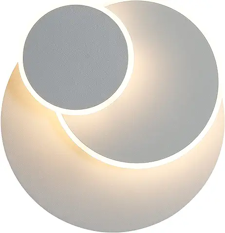 Lámpara de Pared LED 15W Aplique de DIY Luz Giratorio 350°, Metal 3 EN 1 Blanco Aplique de Pared Interior Moderno Led Aplique Pared Exterior 3000K Cálido para Habitación, Dormitorio, Salón, Pasillo  