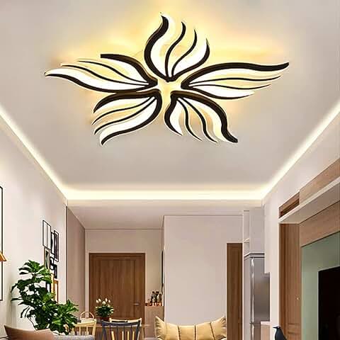 Lámpara de Techo LED Lámpara De Salón Dormitorio Lámpara De Araña Moderno Creativo Forma de la flor Diseño Metal Acrílico Interior Control Remoto Decor Techo Comedor Pasillo Cocina Oficina Lámpara  