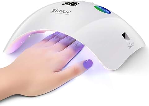 Lámpara LED Uñas SUNUV Lámpara de Uñas Secador de Uñas Rosa con Sensor de Inicio Automático, Pantalla LCD y Temporizador de 30/60/99s  