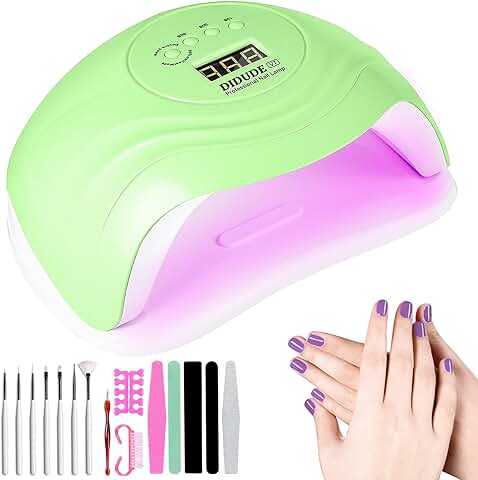 Lámpara Led Uñas UV,168W Profesional LED UV Lampara Uñas de Gel,Gel Esmalte de Uñas Curado Luz Máquina Con 4 Temporizadores,Pantalla LCD,Sensor Automatico,Para Manicura/Pedicure Nail Hogar el Salón  