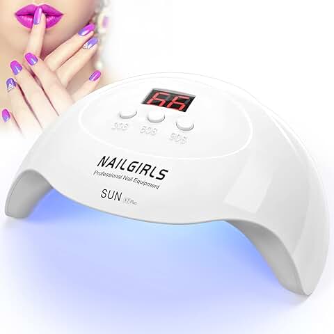 Lámpara UV Uñas Profesional,NAILGIRLS Lámpara UV LED 36W con 3 Temporizadores 18 Cuentas de Luz UV para Uñas,Secador de Uñas Profesional con Pantalla LCD,Lampara LED Manicura/Pedicure Salón del Hogar  