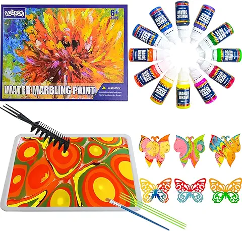 Lobyoh Kit Pintura para Niños de 6 a 12 Años para Manualidades de Adultos, Pintura de Mármol de Agua para Regalos Ideales  