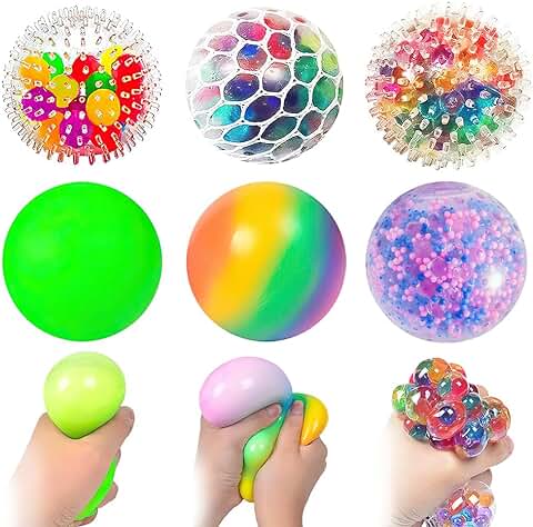 Lotvic 6 Piezas Bolas Antiestres, Pelota Antiestres Juguetes Sensoriales, Pelotas de Descompresión para Niños y Adultos, Aliviar la Ansiedad y la Fatiga de los Dedos  