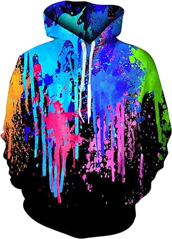 Loveternal Unisex 3D Impresión Gráfico Hoodie Bolsillos Sudadera con Capucha  