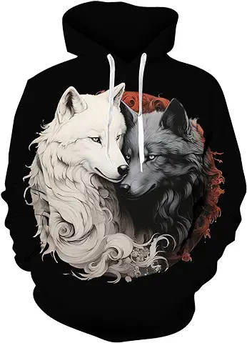 Loveternal Unisex 3D Impresión Gráfico Hoodie Bolsillos Sudadera con Capucha  