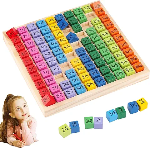 LOVEXIU Educativa Madera,Tablas De Multiplicar,Juegos,Madera De Rompecabezas, Madera De Torre De Apilamiento, NúMeros,Color Y Aprendizaje AritméTico para NiñOs, Juguetes Educativos Montessori  