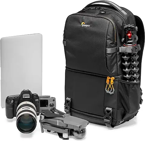 Lowepro Fastpack BP 250 AW III - Mochila para Cámara Refelx DSLR Sin Espejo, con Acceso QuickDoor, Compartimento Para Portátil de 13”, Para Cámaras Nikon D850, 300D Ripstop, Color Negro  