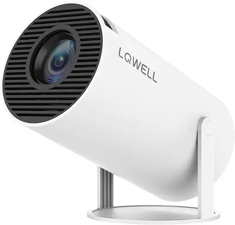 LQWELL® Mini Proyector, Compatible con WiFi 6, BT5.0 con Sistema Operativo Android 11.0, CorrecciÓN Trapezoidal AutomÁTica, ÁNgulo De 180 Grados, Pantalla De 130 Pulgadas para TelÉFono/PC/Stick, HDMI  