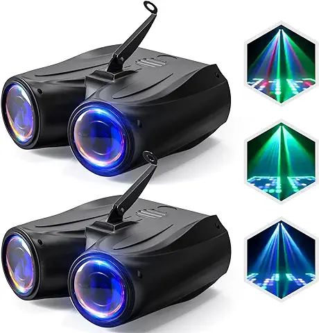 Luces Discoteca de 128 LED Proyector de Patrón RGBW Luz de DJ, Luz de Fiesta Activada por Sonido/automática, Efecto de Luz Estroboscópica de Flor de Luna para Bodas, Eventos de Discoteca, Navidad  