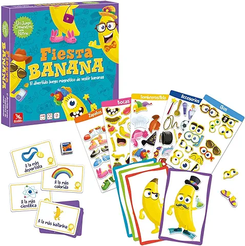 Ludilo - Fiesta Banana | Juegos De Mesa Niños 4 Años O Más | Juegos Educativos Niños 4 Años O Más | Juegos Magneticos 84 Piezas Magnéticas | Juegos Niños  