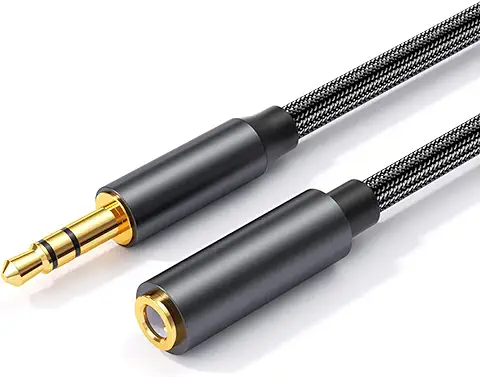 LuoshaPUCY Jack Audio Estéreo 3,5 mm Macho a Hembra Cable de Extensión 3,5mm Jack, Cable Audio Alargador Extensión para Extender Cables de Auriculares(Negro,3 Meter)  