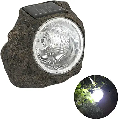 Luz de roca Solar Simulada LED, luz de roca Solar Artificial de Resina con 3 Luces LED, Luces de Piedra Simulada para Camino, Paisaje, Jardín, Patio al aire Libre (como se Muestra en la Imagen)  