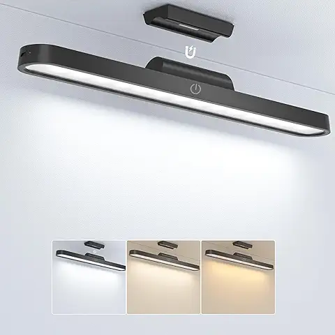 Luz LED Magnética 2500mAh Lampara Recargable por USB Luz Nocturna Regulable con Control Táctil Adecuada para Armario, Cocina, Escritorio, Lectura, Maquillar  