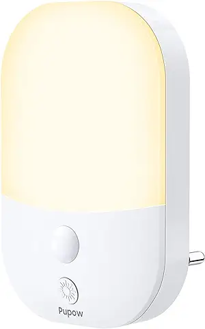 Luz Noche con Sensor de Luz, Luz Nocturna Infantil 5 Niveles Brillo Regulable 3 Modos (ON/AUTO/OFF), Luz Nocturna para Habitación de Niños, Baño, Pasillo, Cocina, Escaleras, 3000K Blanco Cálido  