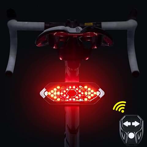 Luz Trasera LED con Intermitentes para Bicicletas y Patinetes Eléctricos NK - Inclinación Ajustable, Impermeable, Carga USB 750mAh, 5 Modos Diferentes, Máxima Seguridad y Potencia (Control Remoto)  