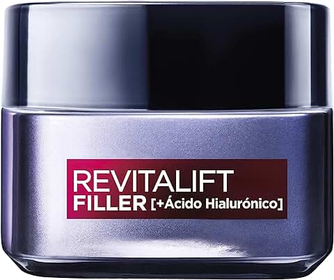 L'Oréal Paris Crema de Día Rellenadora Anti-edad Revitalizante Revitalift Filler, Antiarrugas y Volumen, Con Ácido Hialurónico Concentrado, Acabado no Graso, 50 ml  