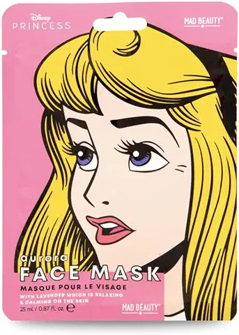 MAD Beauty Mascarilla Facial Hidratante Princesa Aurora, Disney Pop Princess Face Mask Aurora, Translúcido  