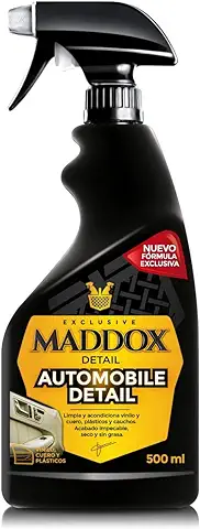 Maddox Detail- Automobile Detail 500 ml | Limpiador Salpicaderos Efecto Satinado | Hidratante y Protector Interior Coche | Restaurador Limpia Plástico, Vinilo, Cuero y Gomas del Interior | Anti-Polvo  