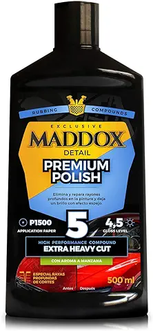 Maddox Detail - Premium Polish 500ml | Pulimento para Coche Arañazos | Brillo Intenso y Restauración de Pintura para Coches | Reparador de Desperfectos del Coche  