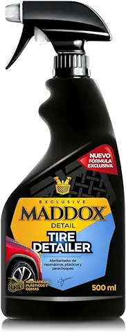 Maddox Detail - Tire Detailer 500 ml | Abrillantador de Neumáticos y Plásticos | Restaurador y Rejuvenecedor de Coche | Hidratador de Gomas de Exterior | Protege y Brilla  