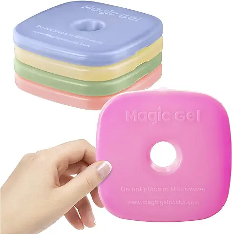 Magic Gel 5 x Placas de Hielo para Nevera Portátil o Bolsa Térmica Porta Alimentos | Bloques Congelador Acumuladores de Frío Pequeños y Reutilizables | Ideal para Fiambrera del Trabajo o Infantil  