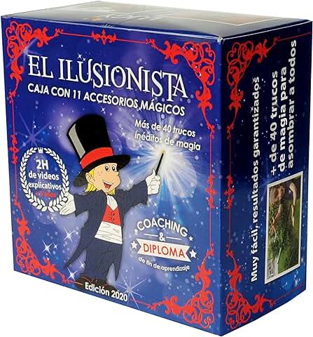 MAGIC SECRET - Caja de Magia para Niños (5+) - El Ilusionista - Aprende +45 Trucos de Magia Profesionales - 88 Videos (App iOS & Android) + 11 Accesorios + Coaching por Mago Profesional  