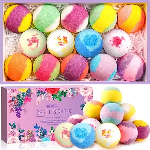 MAISITOO 14 Bombas de Baño,Set Bolas de Baño con Aceites Esenciales,Bath Bombs Baño de Burbujas,Sales de Baño,Navidad Dia de san Valentin Regalo Femenino  