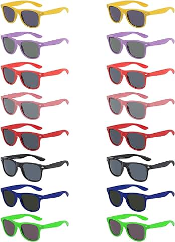 MAISITOO - Paquete de 16 Gafa Fiesta de Neón, Gafas Led, Divertidas Gafas Coloridas, Accesorios de Fiesta Esenciales para Fiesta en la Piscina, Cumpleaños, Carnaval, Fiesta en la Playa, Viajes  