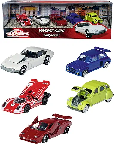 Majorette - Pack de 5 Coches Coleccionables de Colección Vintage, Modelos y Colores Surtidos, Recibirá un Modelo del pack de Forma Aleatoria  