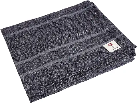 Manduka Manta de Algodón para Yoga, Accesorio y Accesorios para Yoga, Enrollable, Plegable, Apilada para Apoyar, Hecha de Algodón, 172 cm, Gris Trueno  