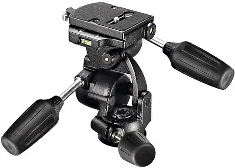 Manfrotto Cabeza de Trípode 3D New Estándar con Liberación Rápida, Cabezal de Bola Fluido, Estabilizador de Cámara, Accesorios de Fotografía para la Creación de Contenido  