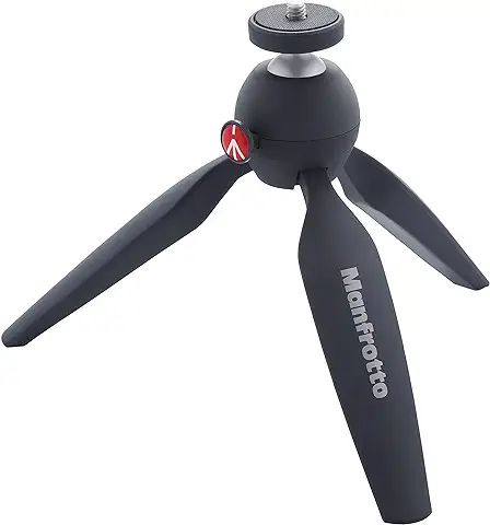 Manfrotto MTPIXI-B - Minitrípode Pixi, para Cámaras CSC,DSLR de Nivel de Entrada, Material Adapto, Negro  