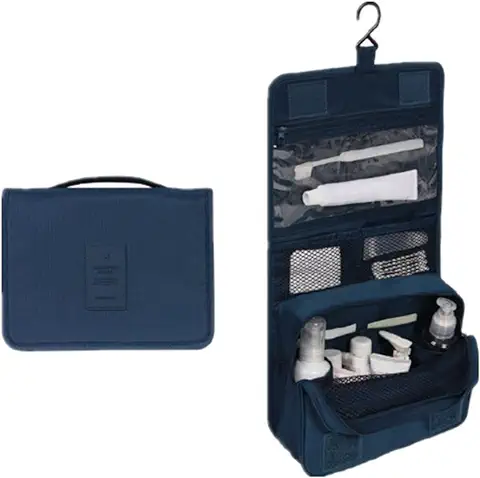 Maquillaje Organizador/Bolso Cosmético/hogar Almacenamiento Paquete/baño con Colgantes Vacaciones con el Gancho Colgante(Navyx)  