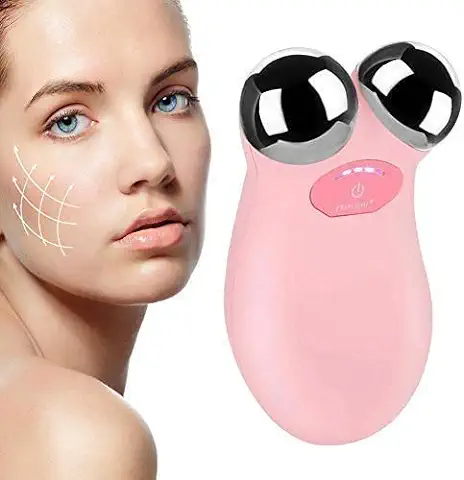 Masajeador Facial Eléctrico con Microcorriente en Forma de Y y Rodillos 3D, Ideal para Tersar la piel y Eliminar las Arrugas, Cuidado Rejuevenecedor  