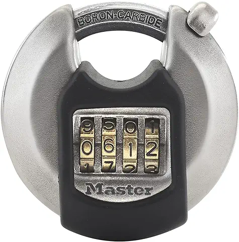 MASTER LOCK Candado Redondo Alta Seguridad [Combinacion] [Acero Inoxidable] [Exterior] M40EURDNUM - Ideal para Portales, Garages, Sótanos  