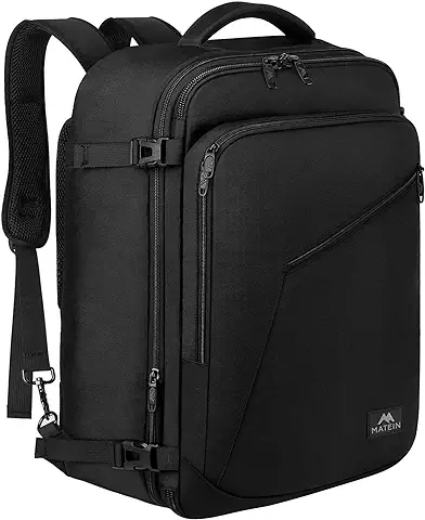 MATEIN Mochila Viaje Ryanair, 40 Litros, para Mujer, Travel Backpack, Hombre Maleta para Cabina Avion Bag Portatil Easyjet para Oficina, Trabajo, Negra  